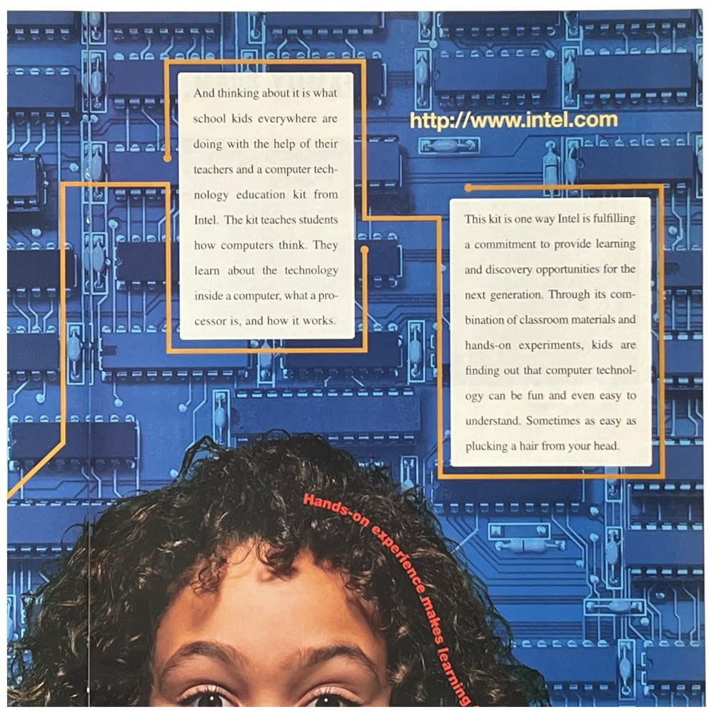 Intel 2 Page PRINT AD Microprocessor Technology Pluck A Hair From Your Head