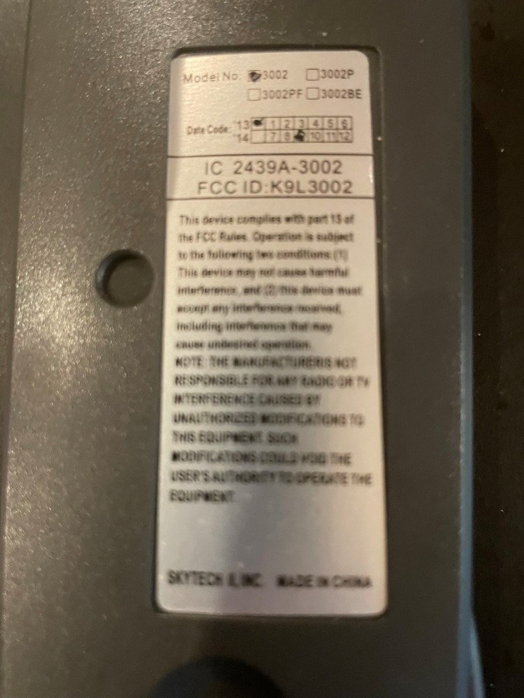 Skytech 3002 Transmitter Remote Control for Gas Fireplace