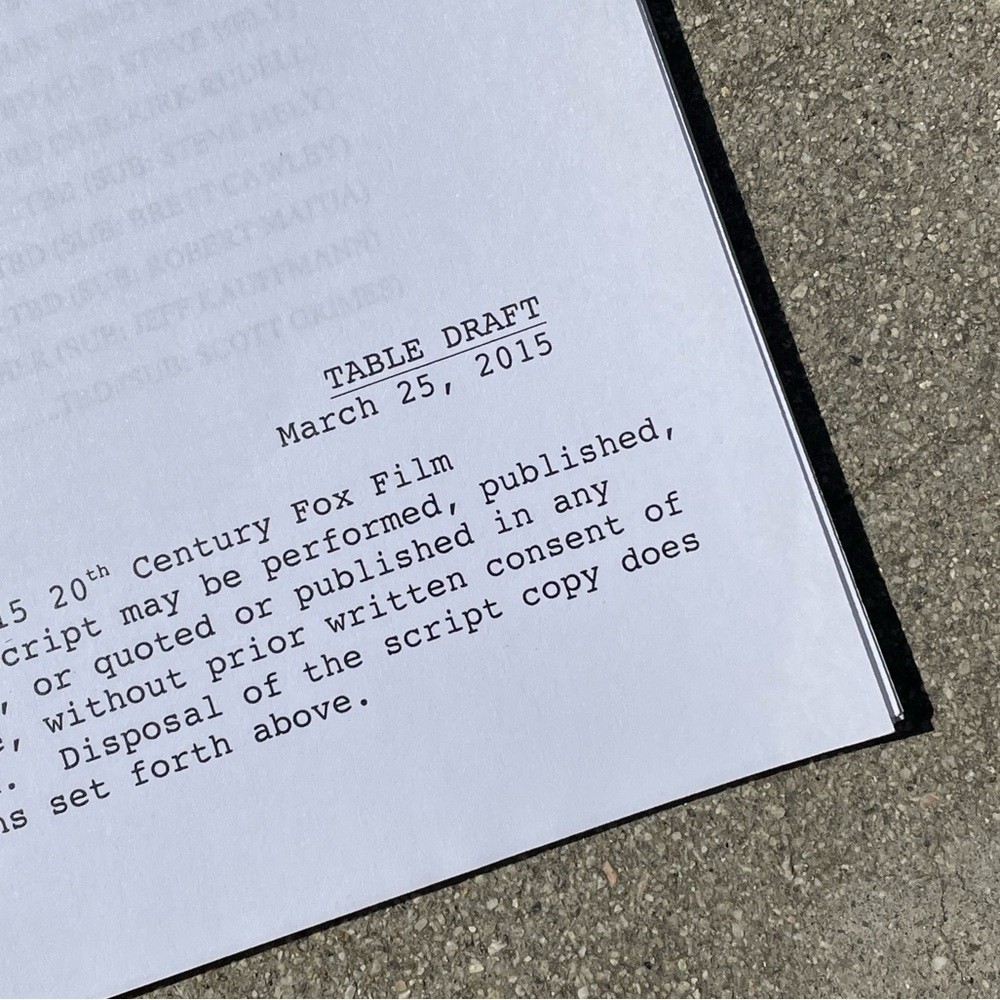 American Dad Dee Bradley Baker 2015 Original Production Used Table Draft Script