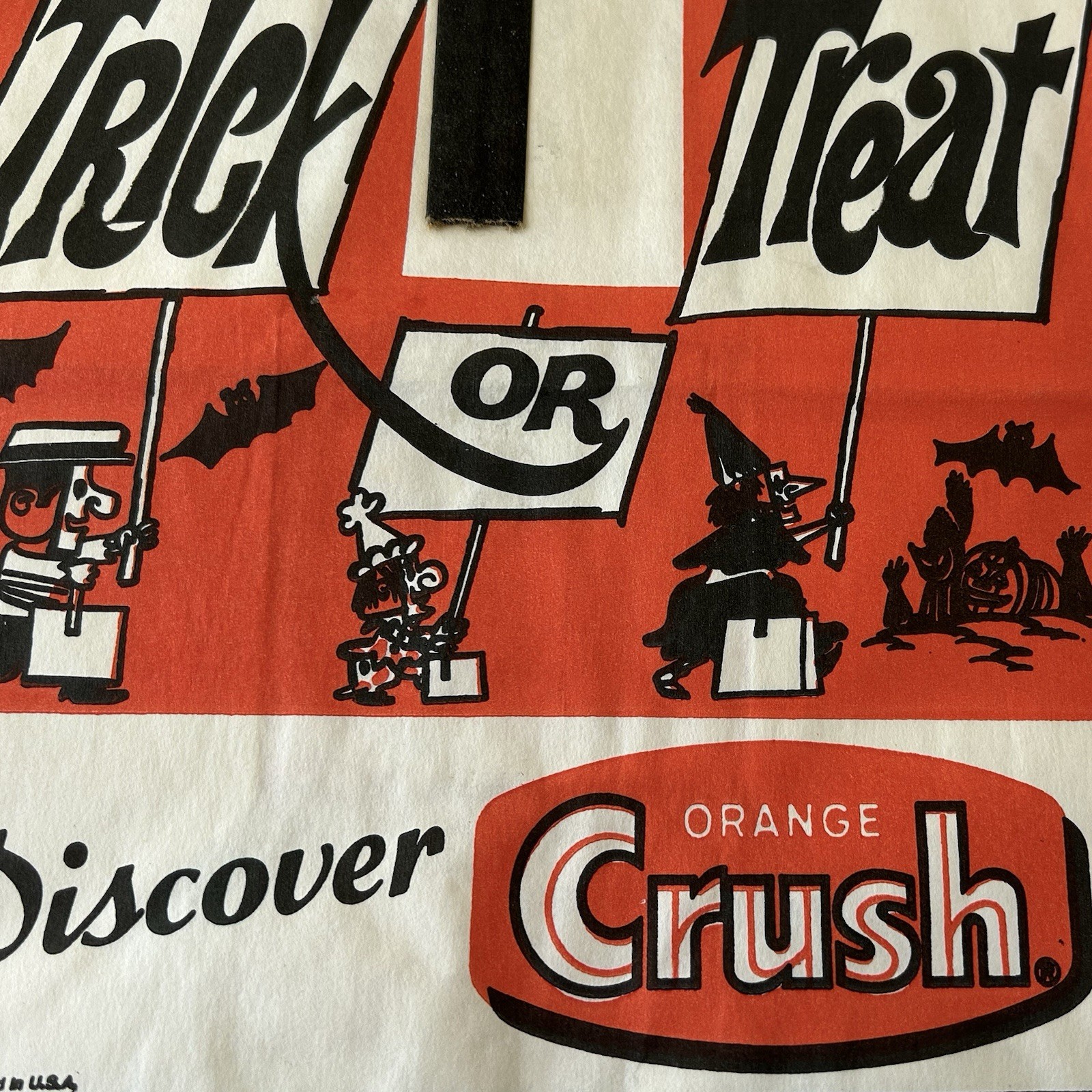 Original Vintage Orange Crush Halloween Trick or Treat Paper Bag Union Camp
