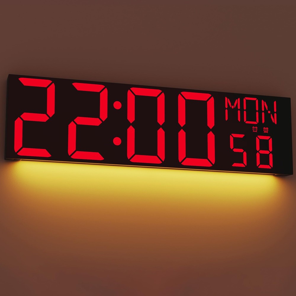 Large Digital Wall Mount Clock 30 Inch LED Countdown Alarm JALL Black Remote