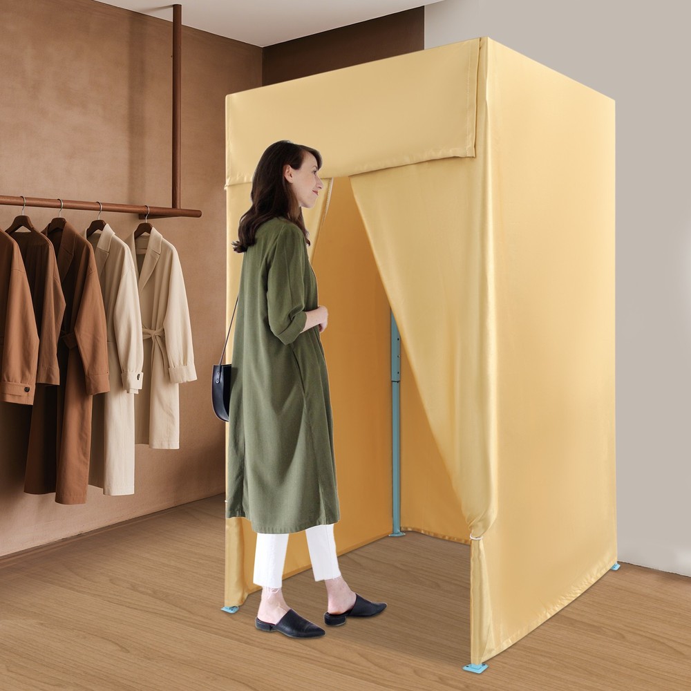 Champagne Gold Foldable Fitting Room Portable Changing Room Freestanding