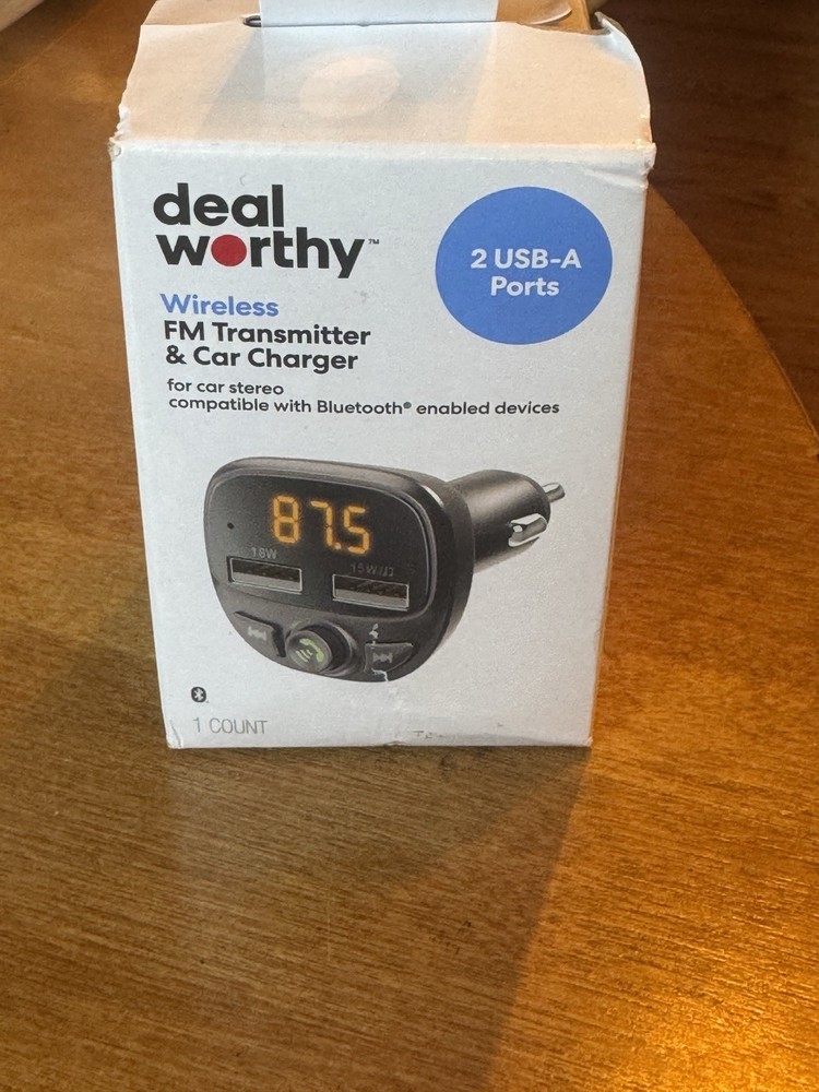 FM Bluetooth Wireless FM Transmitter & Car charger dealworthy Black 2-USB A Port