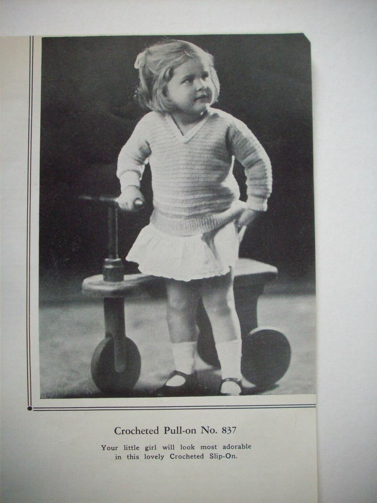 30's 40's? Crocheted & Knitted creations for children pattern booklet