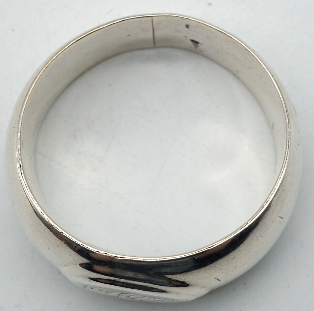 Neat Old Sterling Silver Napkin Ring Rounded Shape Monogrammed