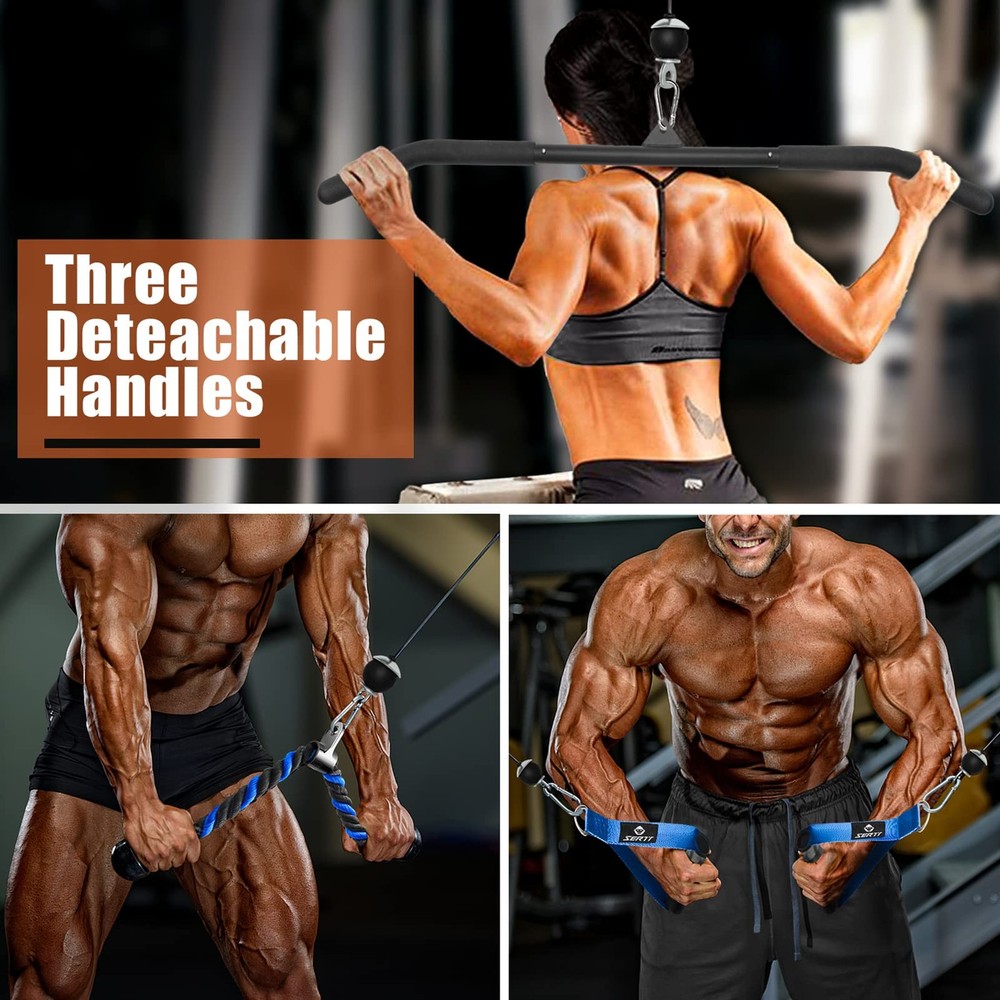 Home Gym Pulley System, Tricep Workout Pulley System for LAT Pulldown, Biceps...