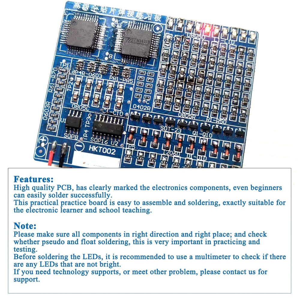 SMD/SMT Components Soldering Practice Board Electronic Project Kits DIY...