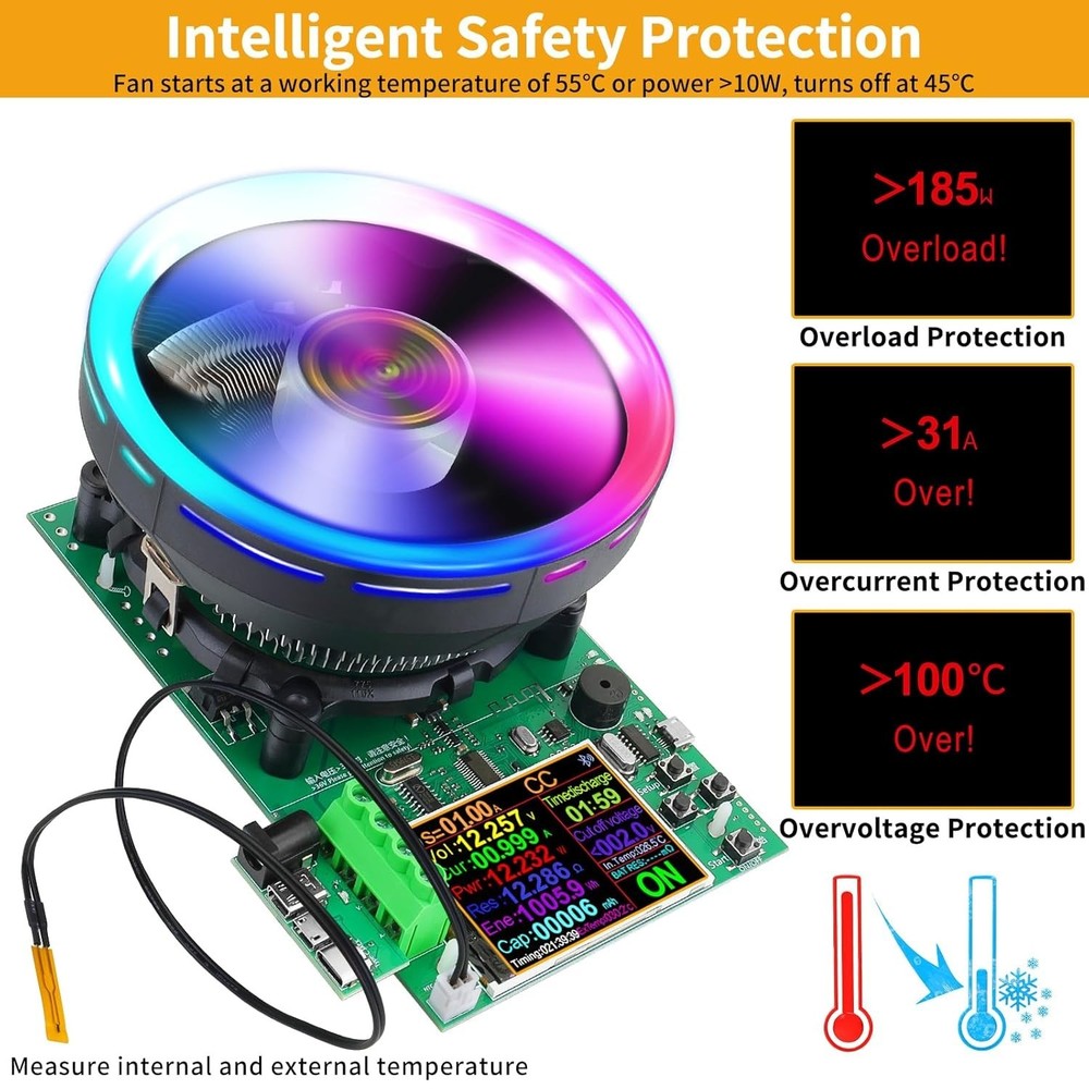 200V Battery Load Tester with Adjustable Constant Current & Intelligent Control