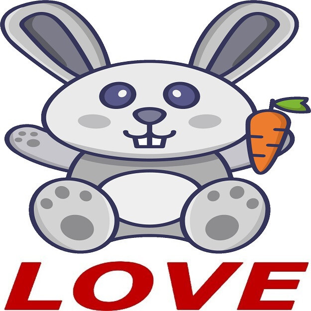 30 Custom Love Message Bunny Personalized Address Labels