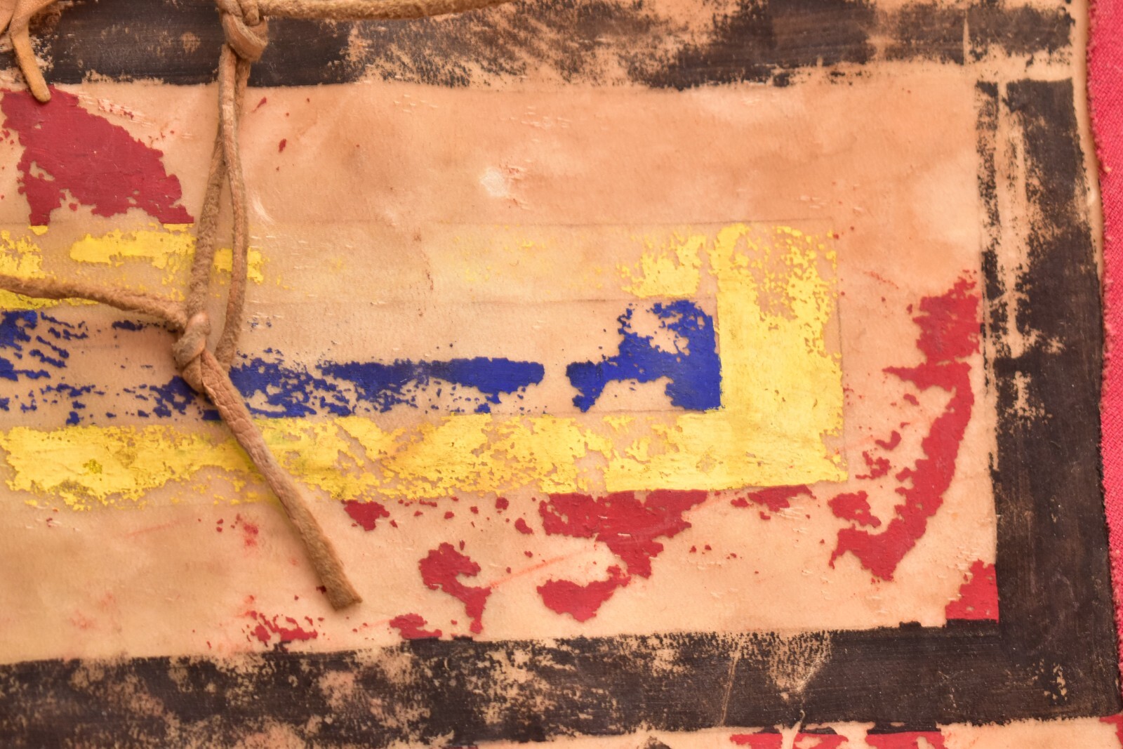 Native American Lakota Sioux Indian Painted Rawhide Parfleche Bag pouch VTG 14"=