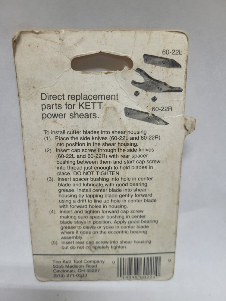 Kett 60-22L Double Cut Shear Side Knife Left