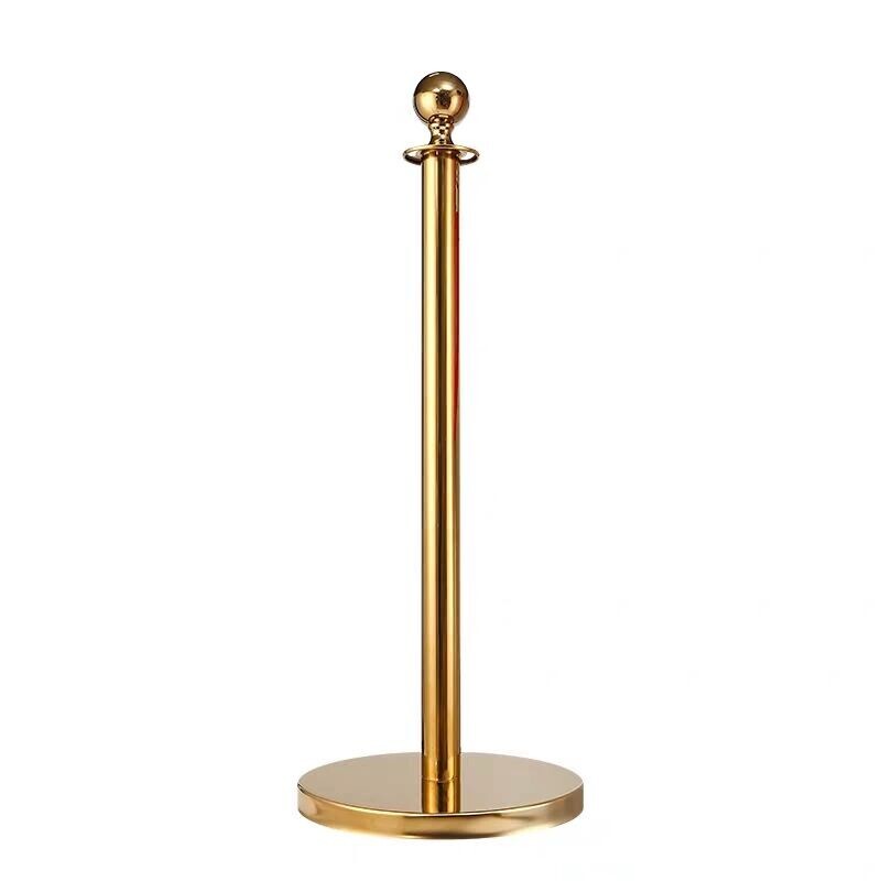 1Pc Gold Stanchion Crowd Control Stanchion Post Queue WITHOUT Red Rope