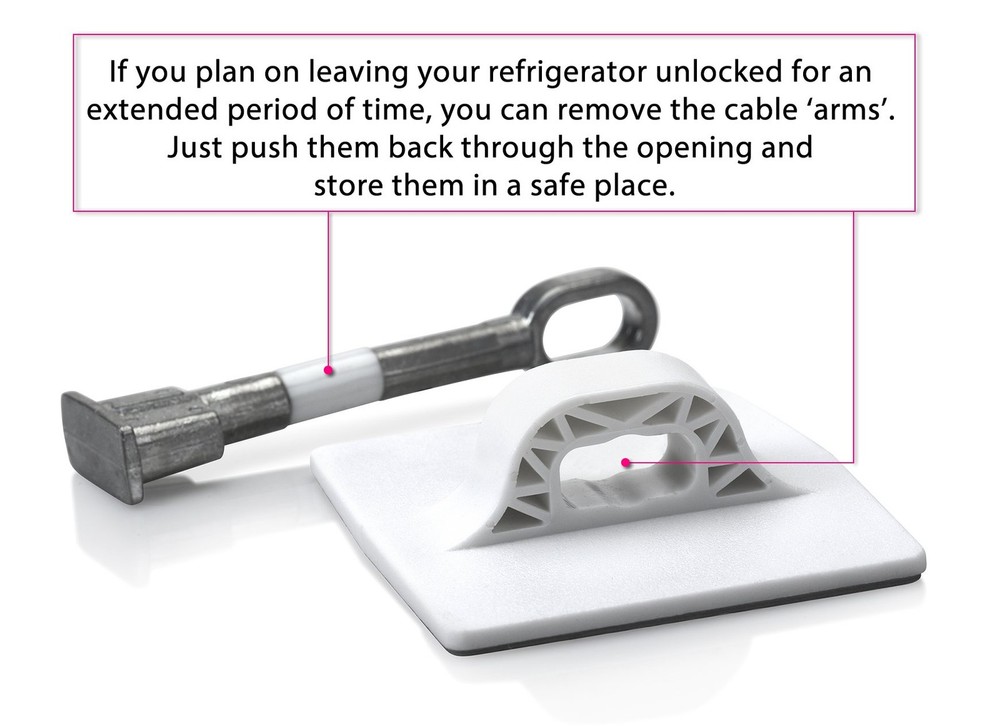 Refrigerator Lock (White with Silver Combination Padlock)