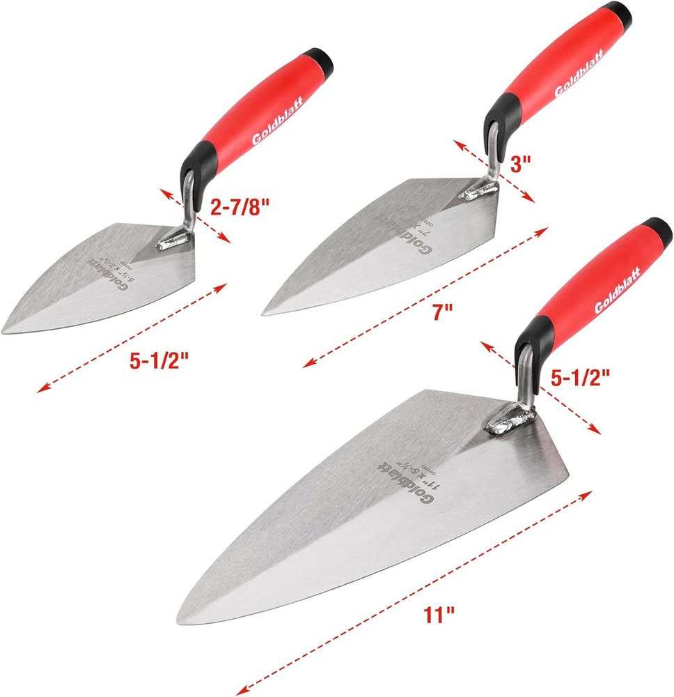 6PCS Masonry Hand Tool Set - Brick, Pointing, Margin, Tuck Pointing, and Jointer