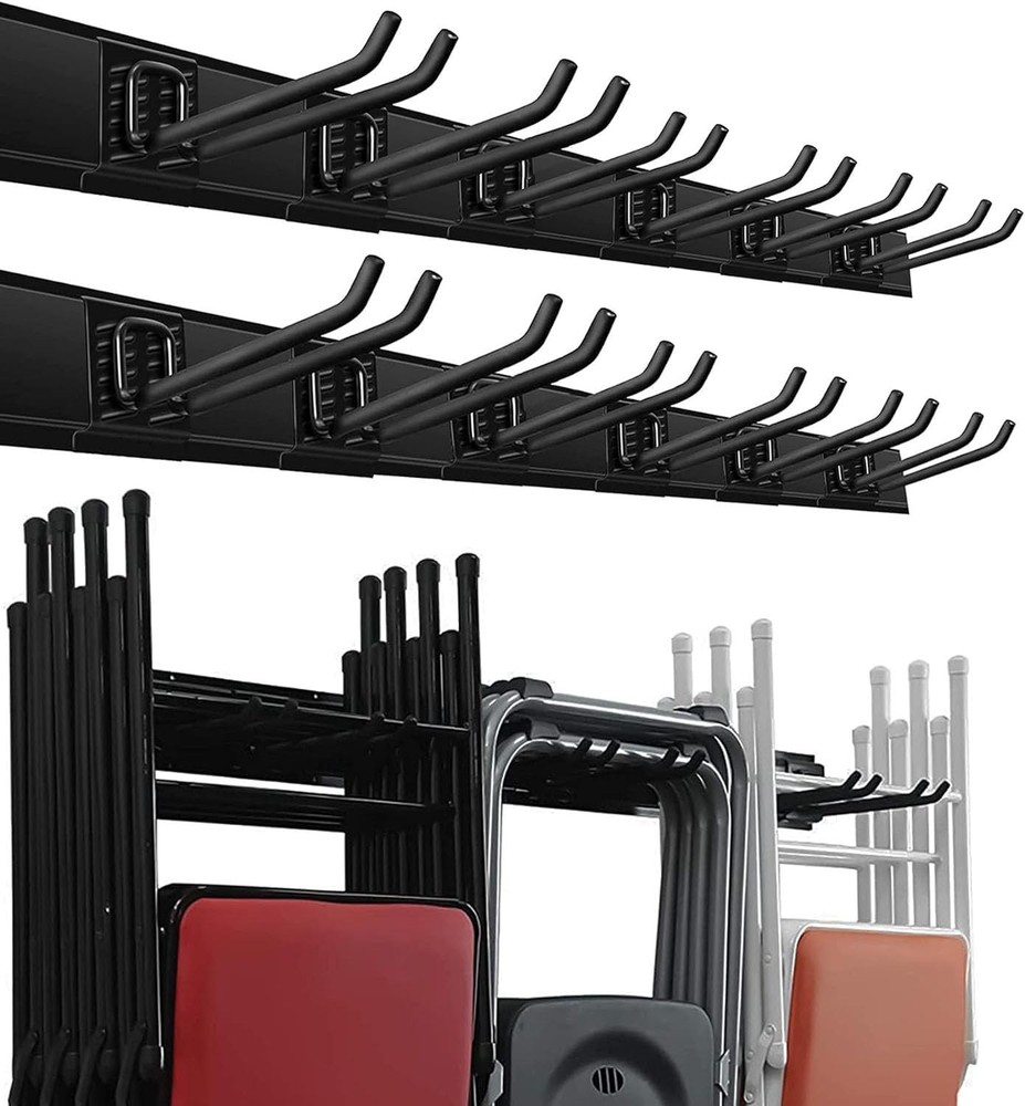 Wallmaster Garage Storage Organization Wall Mount, 12Hook+6Panel, Black