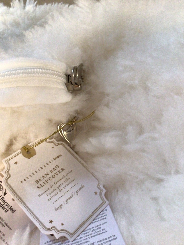 Pottery Barn Teen Cloud Fur Bean Bag Chair Slipcover Ivory Large 41 “ Super Soft
