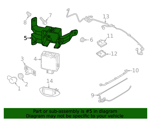 Genuine Blind Spot Detection System Warning Sensor Bracket 5NA-907-455-A