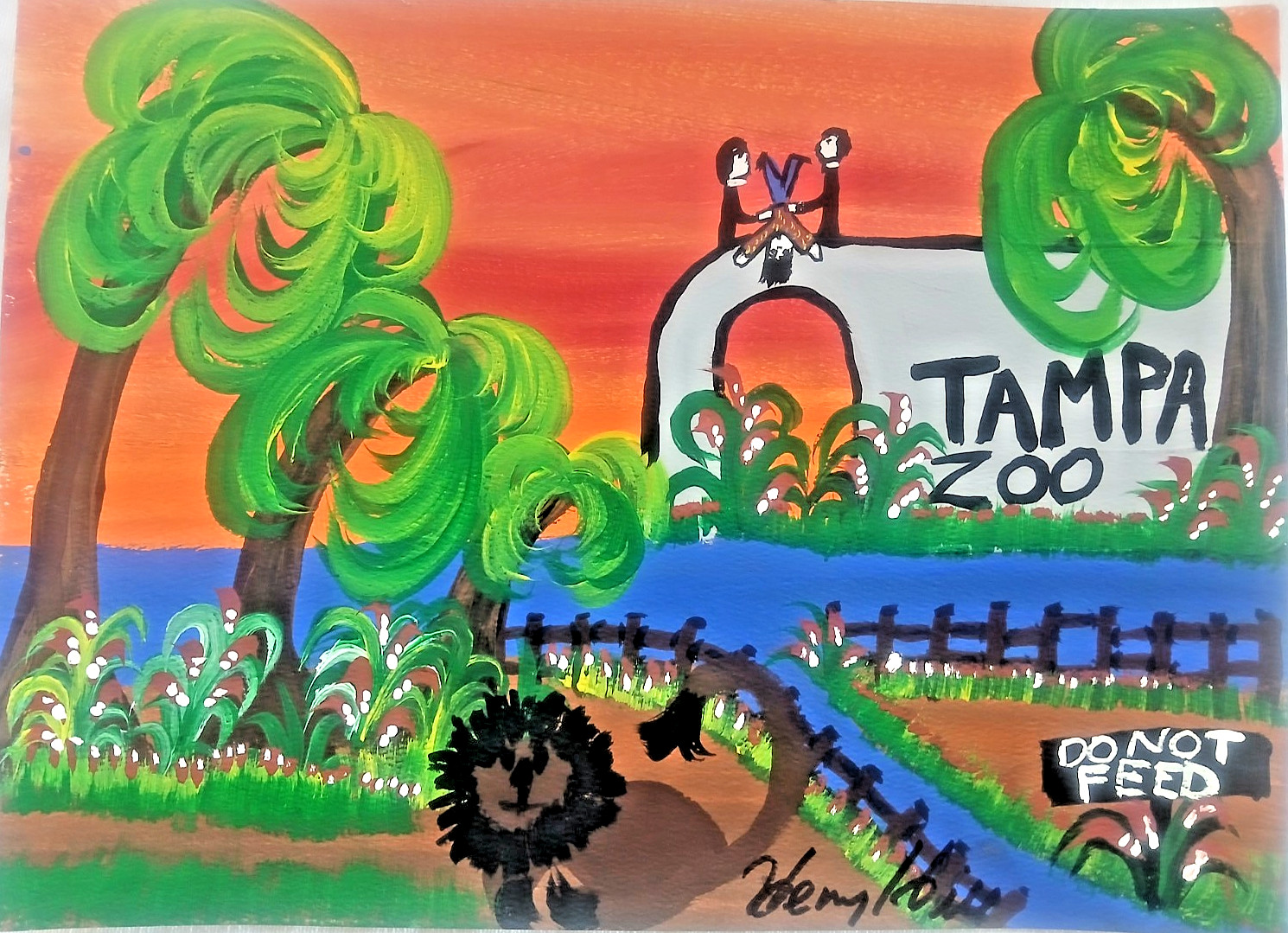 Mafia Signed Original Henry Hill  Cosa Nostra Goodfellas Painting Tampa Zoo