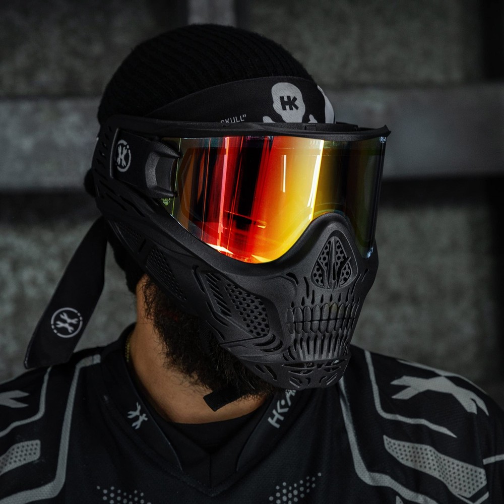 HSTL Skull Paintball Goggle/Airsoft (Black, Fire)