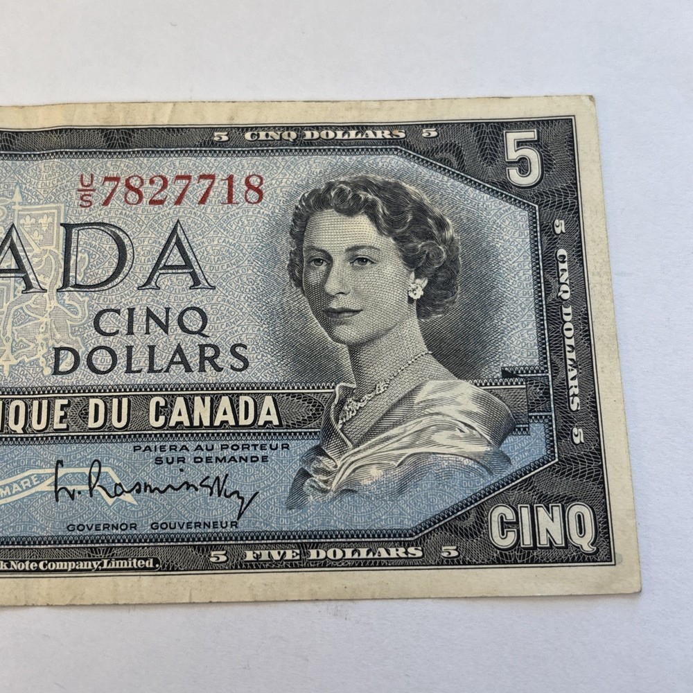 Canada 1954 $5 Five Dollar U/S Serial - Crisp