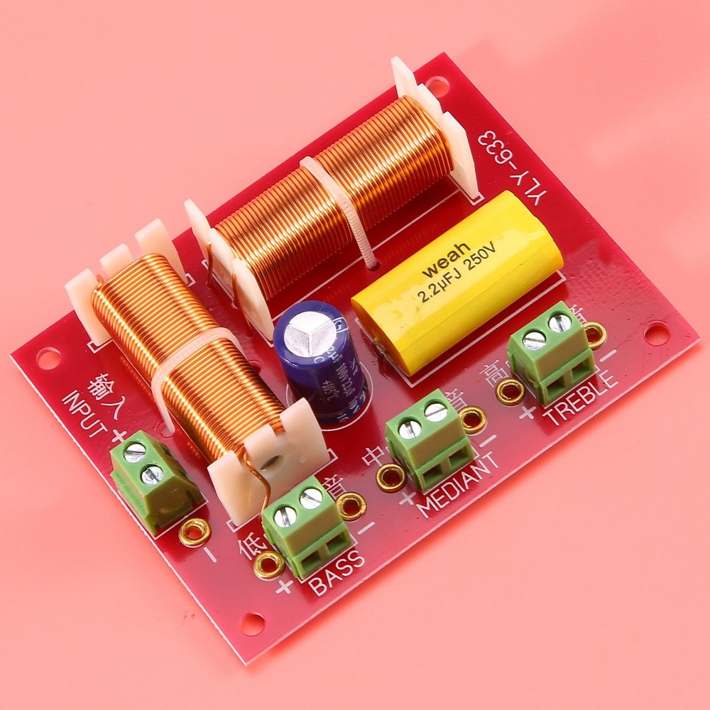 2Pcs 200W 3 Way Audio Speaker Crossover Treble + Midrange + Independent7956