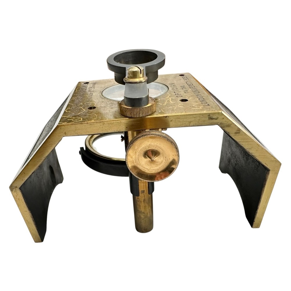 W JOHNSON & SONS LONDON DISSECTING MICROSCOPE CASED * SLIDE COMPRESSOR & MORE*