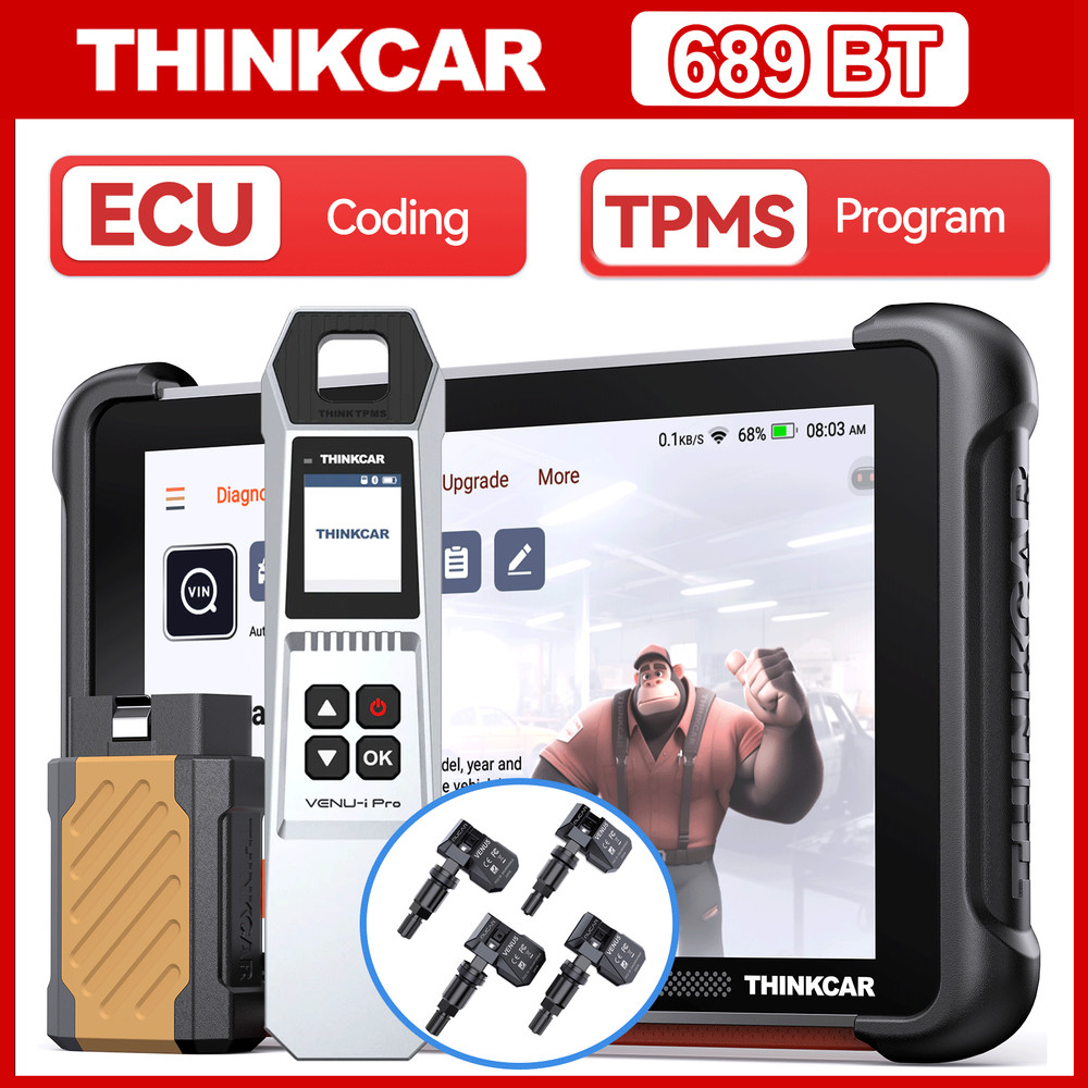 ThinkScan 689BT TPMS Programming Scanner Full Diagnostic Tool ECU Code W/Sensors