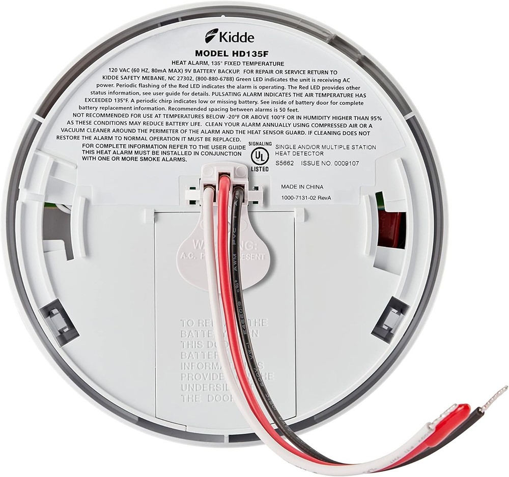 Interconnectable Heat Detector with Battery Backup - 24 Device Compatibility