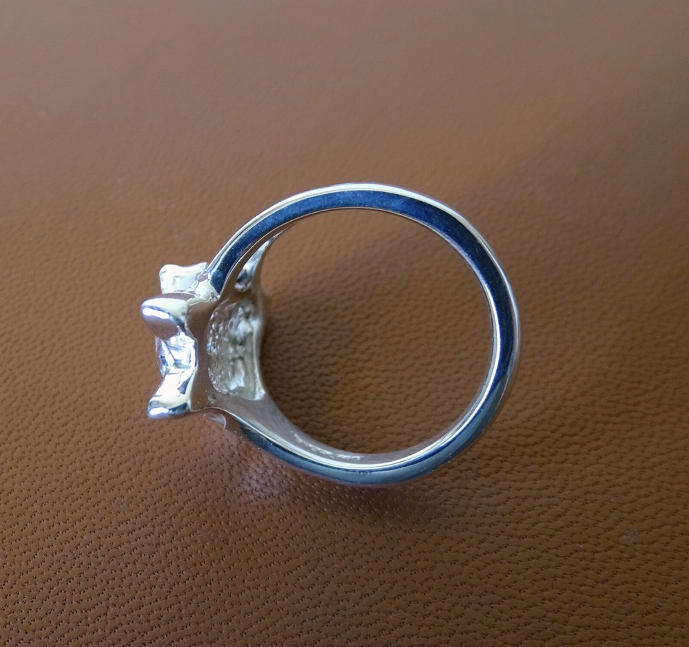 Sterling Silver German Shepherd Dog Head Study Ring