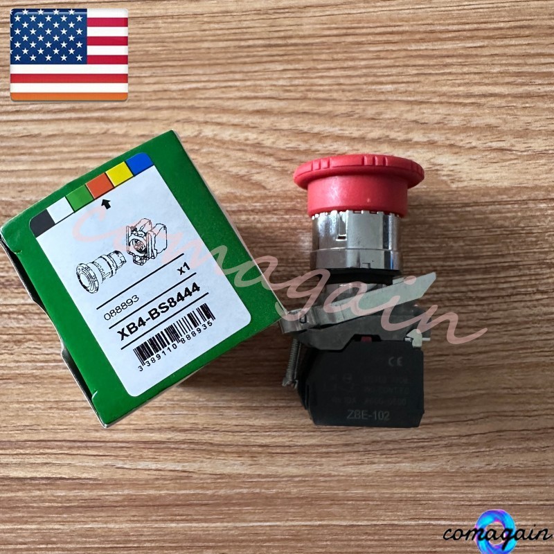 For Schneider XB4BS8444 XB4 BS8444 Emergency Stop Button Switch Fas Shipping