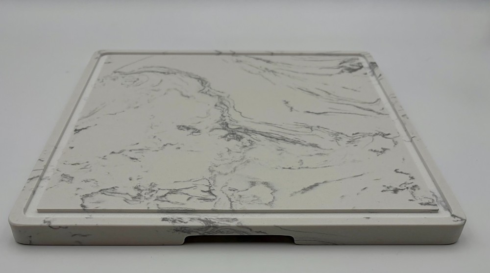11 Inch Square White Marble Cake Stand