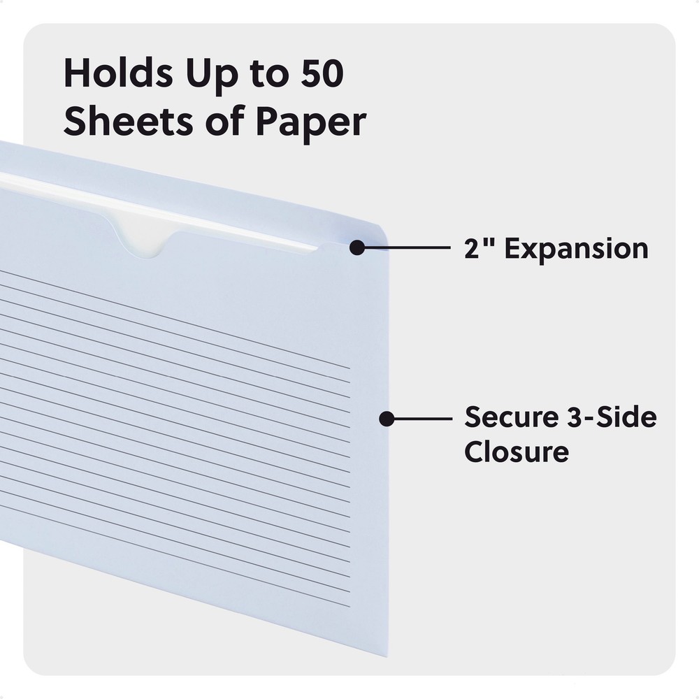 File Jacket W/ Notes Top Tab Straight Tab Cut Letter Size Assorted Colors