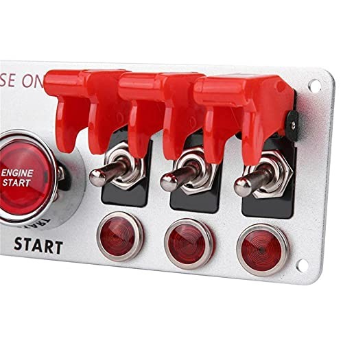 12V Ignition Switch Panel, 5 in 1 Racing Car Ignition Switch Panel Engine