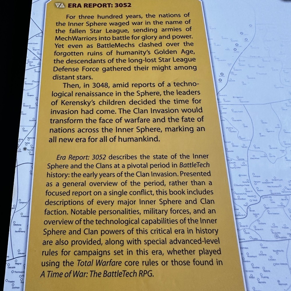 BattleTech 35220: Era Report 3052 Sourcebook OOP Catalyst