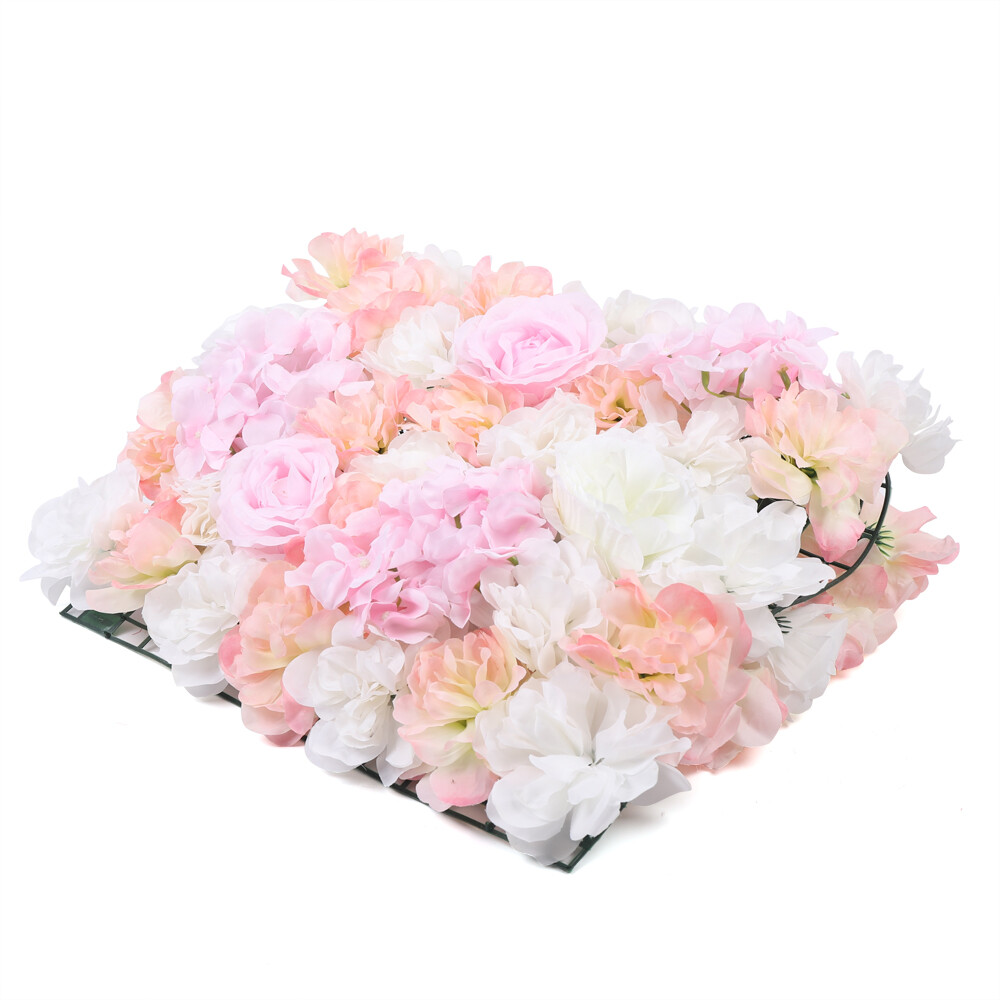Artificial Rose Silk 3D Flower Wall Panel Wedding Party Backdrop Decor 60cmX40cm