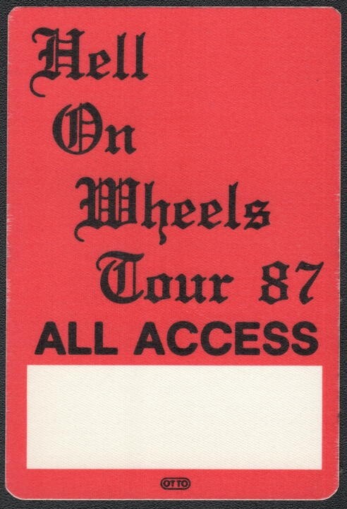 Hell on Wheels Backstage Pass - 1987 Cloth Pass
