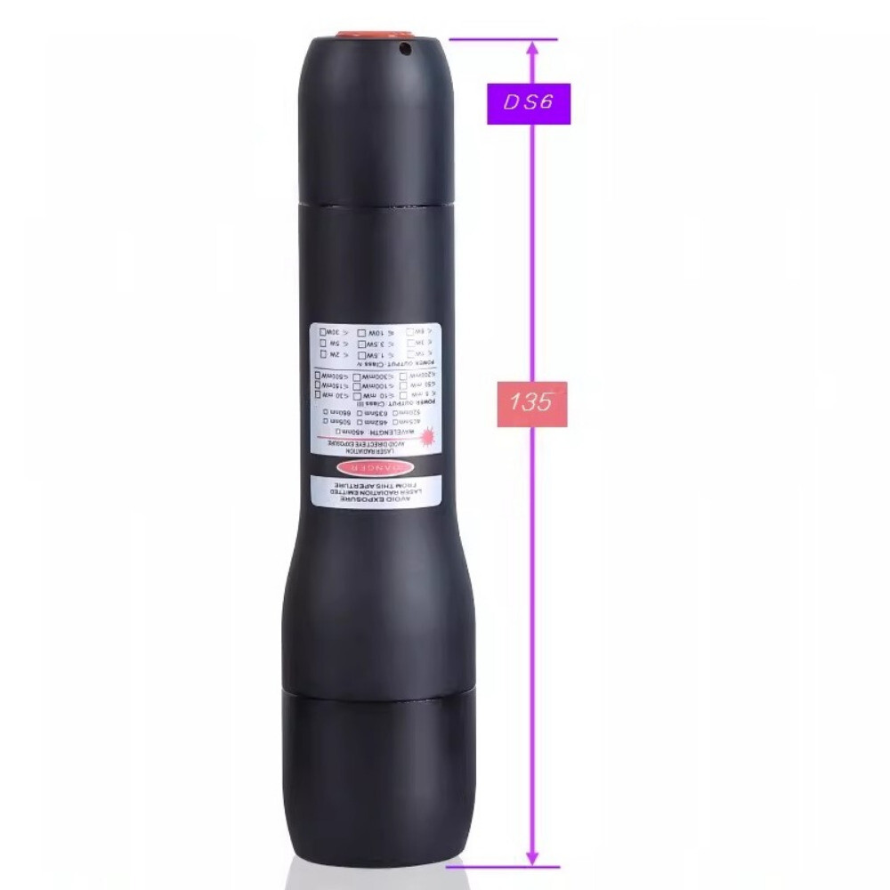 Waterproof Focusable Dot Red Laser Pointer 638nm Visible Beam Flashlight LMWP6