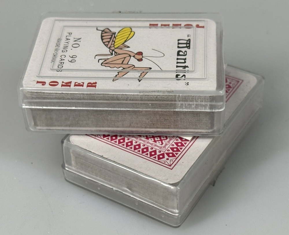 (2 Packs) Mini Playing Cards Miniature Travel Tiny Poker Deck Set