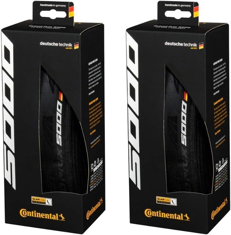 Continental Grand Prix 5000 700 X 25 Black-BW + Black Chili 2-Count Clinch