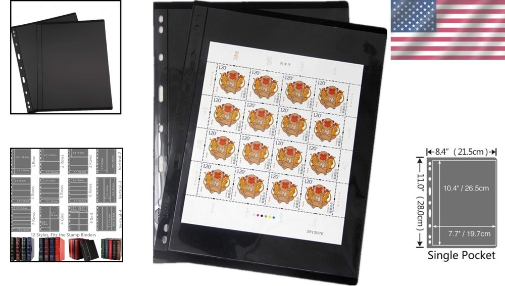 Professional Vario Stamp Album Pages - 10 Sheets, Protect Your Stamps Elegantly