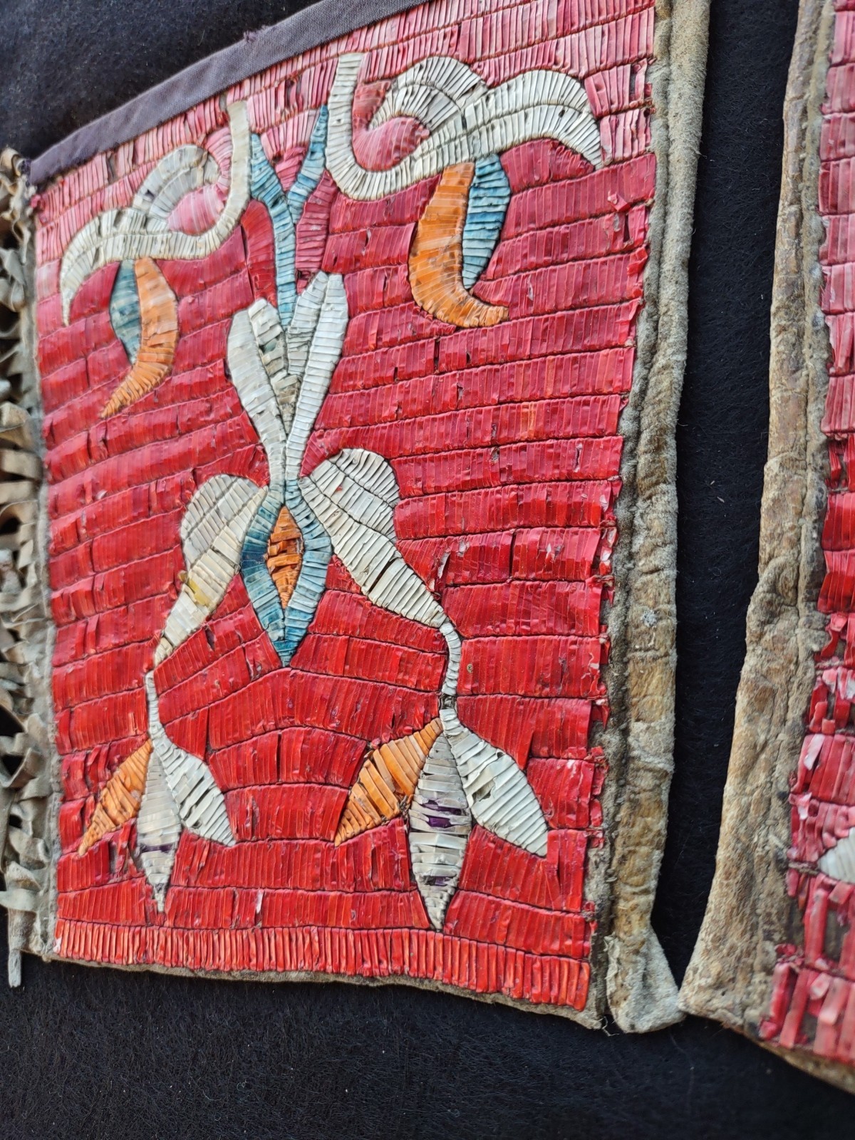 Sioux Quilled Gauntlets Antique Native American Porcupine Quilled Gloves 1880