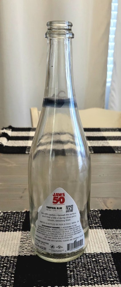 Jaws Wine Spritzer 50th Anniversary Collectible Bottle Empty