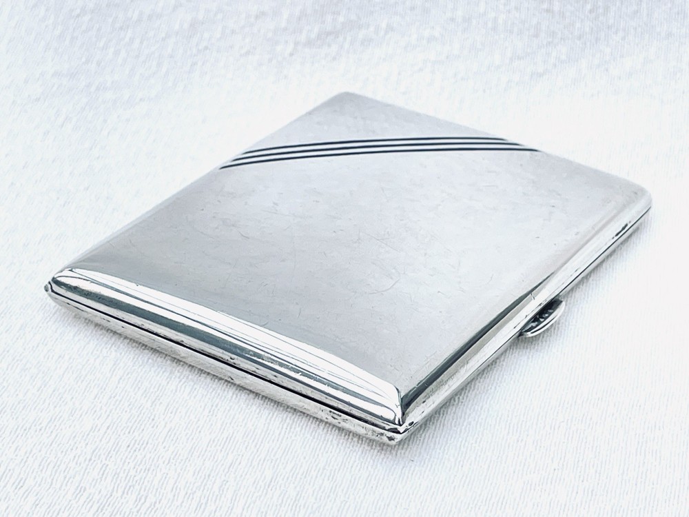 ART DECO AUSTRO-HUNGARIAN SILVER CIGARETTE CASE. - Bucharest Town Mark.