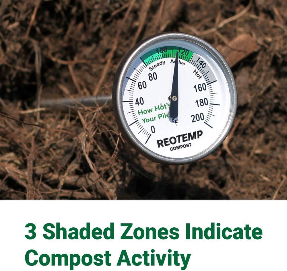 20 Inch Fahrenheit Backyard Compost Thermometer with Digital Composting Guide