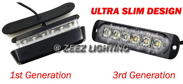 1X White 6 LED Emergency Hazard Flash Warning Caution Beacon Strobe Light Bar#09