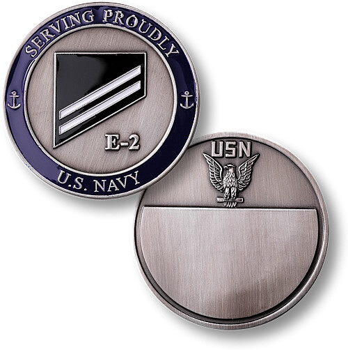 E2 = Seaman Apprentice ~ Navy ~  SA  ~ E-2 ~ U.S. Navy Challenge Coins ~