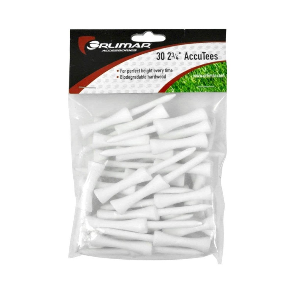 AccuTees 2 3/4" White Step Down Golf Tees (30 Count)
