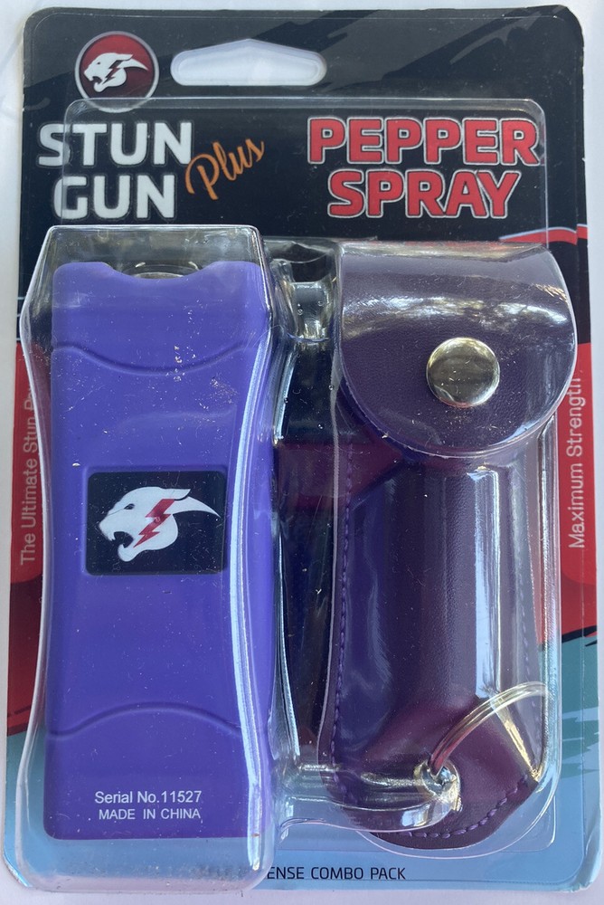 Rechargeable Combo Gift Set Stun Gun + Pepper Spray w LED LIGHT + Taser Case