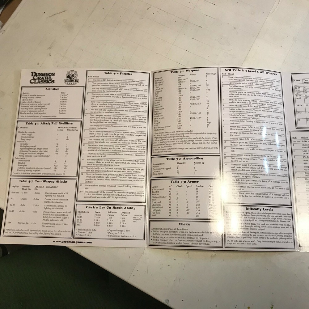 Dungeon Crawl Classics DCC RPG Judge's Screen Double Sided 3 panel GMG5102 d&d!