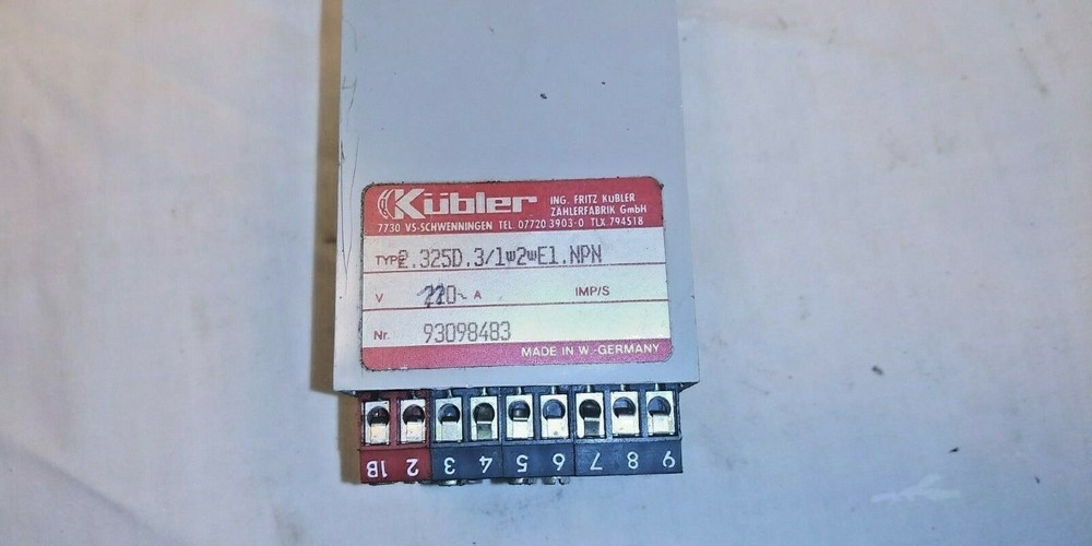 FRITZ KUBLER 2.325D.3 Counter / Panel Meter
